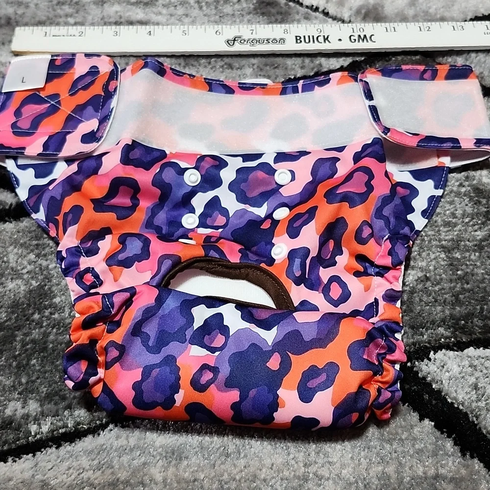 NWOT REUSABLE LEOPARD PRINT LARGE WASHABLE DOG DIAPER